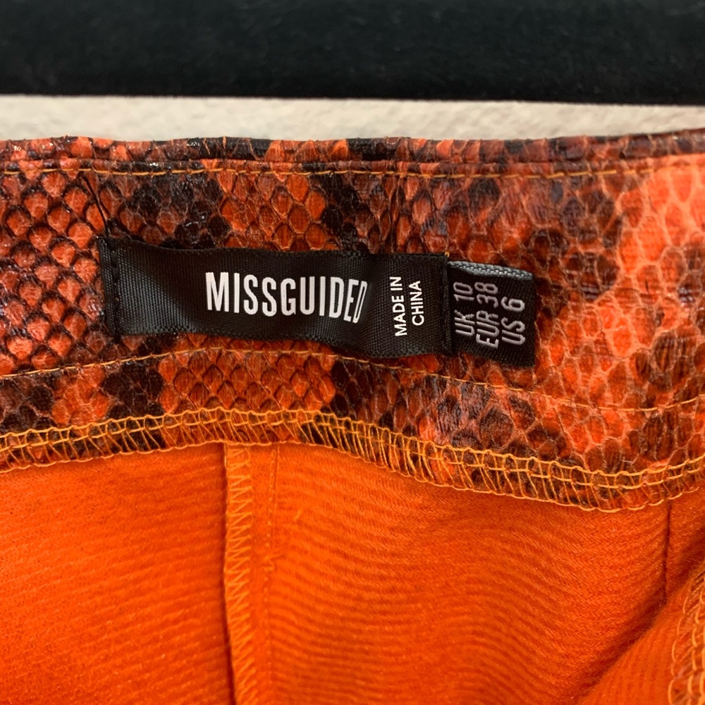 🔥😍 Orange Snake Print Faux Leather Pants🔥😍 - Picture 4 of 7